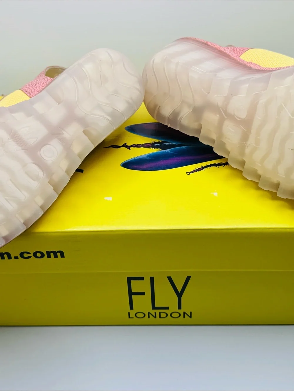 Fly London Yellow and Pink Lace-Up Women's Sneakers